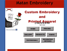 Tablet Screenshot of matanembroidery.com